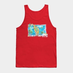 Dominica_ Illustrated_ Travel_ Map_ with_ Roads_ and_ HighlightsXS Tank Top